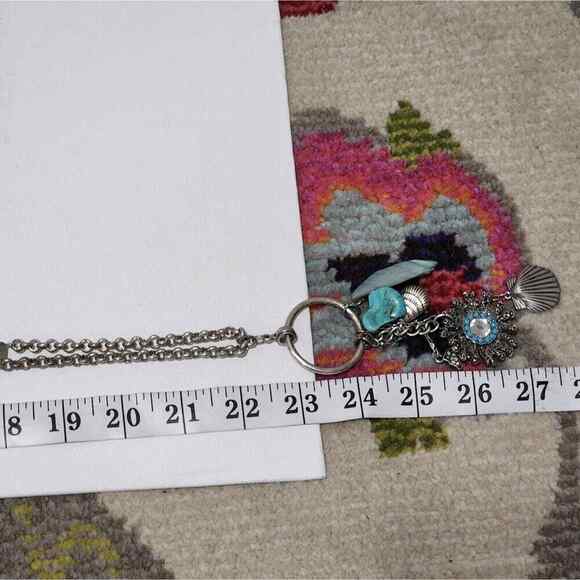 Chico's seahorse, turquoise, and Seashell long pendant necklace - Picture 6 of 7